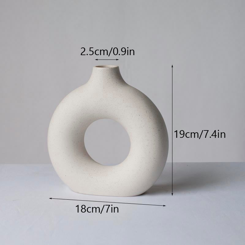 Nordic Ceramic Abstract Circular Vase