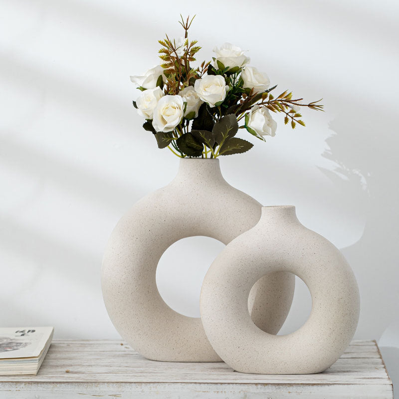 Nordic Ceramic Abstract Circular Vase