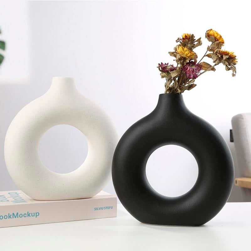 Nordic Ceramic Abstract Circular Vase