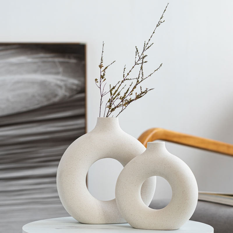 Nordic Ceramic Abstract Circular Vase