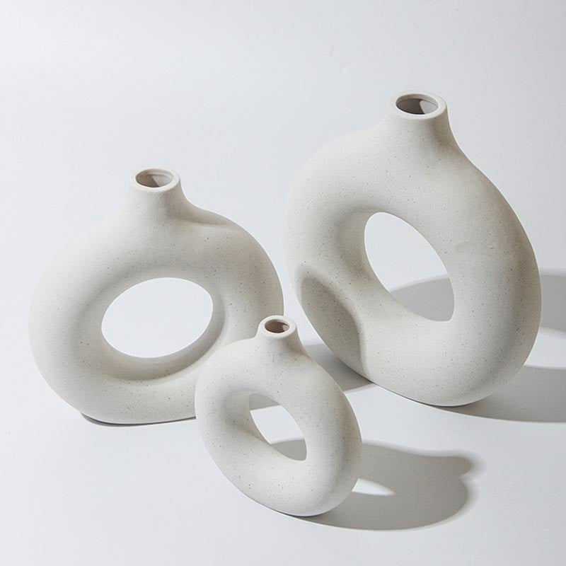 Nordic Ceramic Abstract Circular Vase